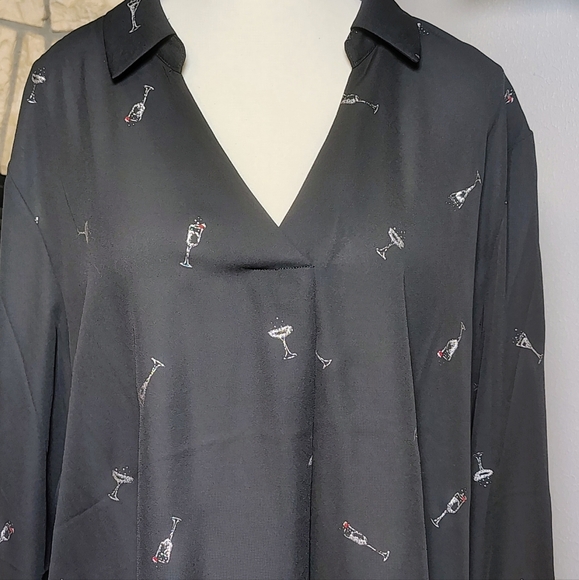 Maurices Black Patterned Shirt Jacket (Wine) - Picture 3 of 4